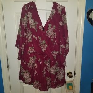 Maroon Floral Romper